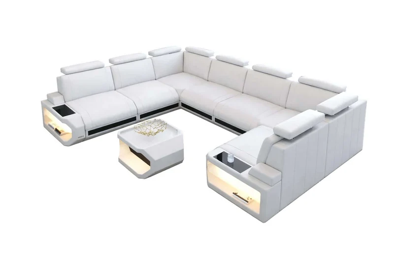 Designsofa Siena U-Form aus Leder