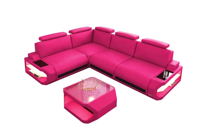 Couch Siena L-Form in Leder