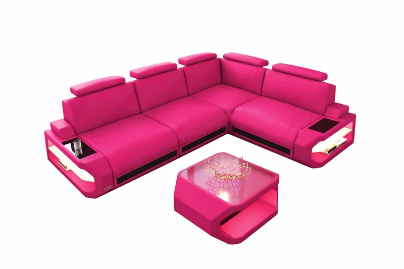 Couch Siena L-Form in Leder
