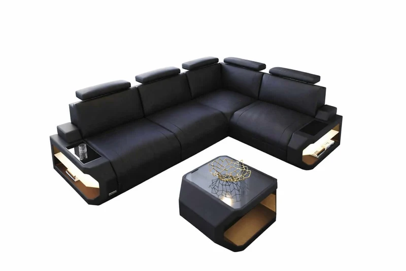 Couch Siena L-Form in Leder