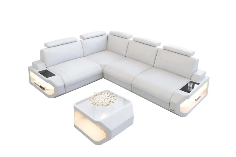 Couch Siena L-Form in Leder