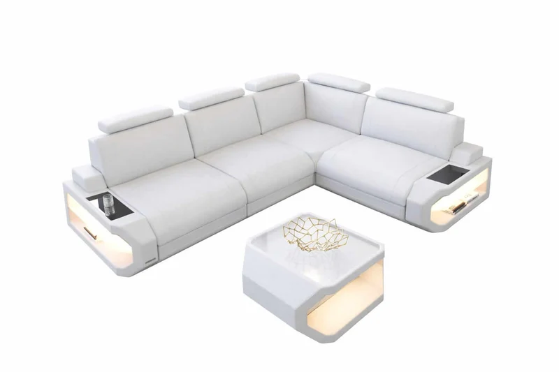 Couch Siena L-Form in Leder