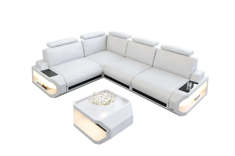 Couch Siena L-Form in Leder