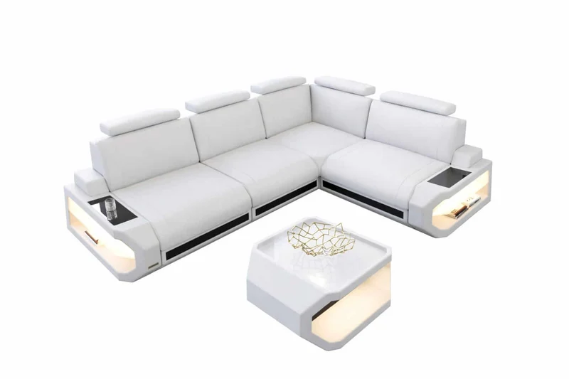Couch Siena L-Form in Leder