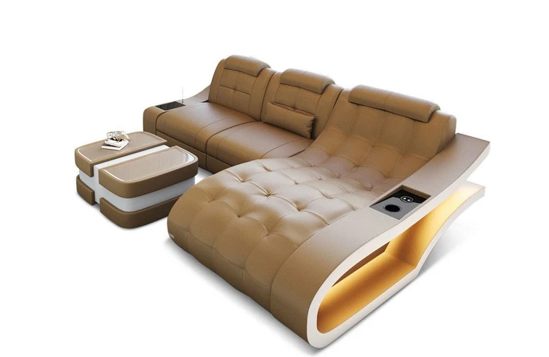 Ecksofa Elegante L-Form in Leder