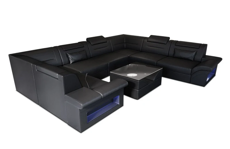 Sofa Brianza Luxurios U-Form in Leder