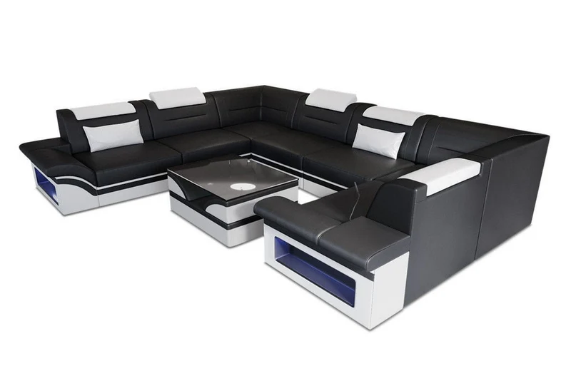 Sofa Brianza Luxurios U-Form in Leder