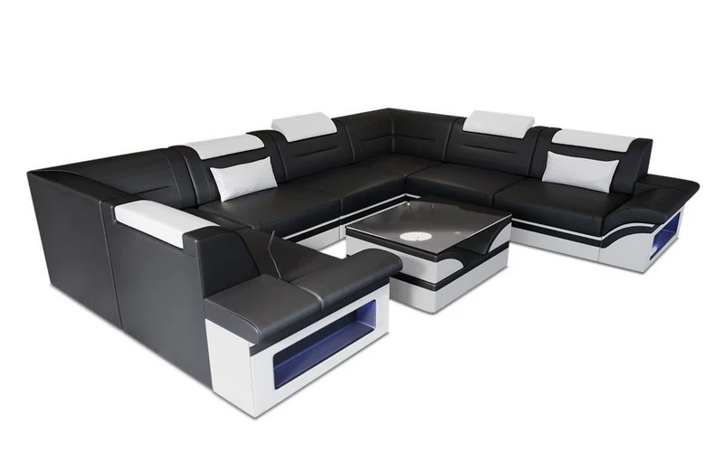 Sofa Brianza Luxurios U-Form in Leder