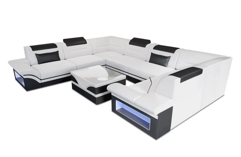 Sofa Brianza Luxurios U-Form in Leder