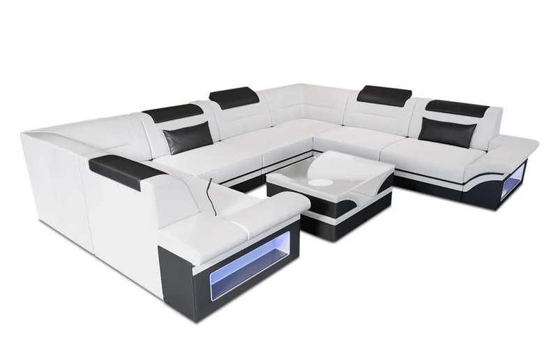 Sofa Brianza Luxurios U-Form in Leder