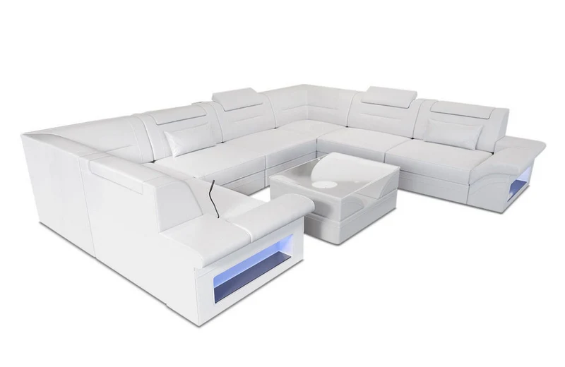 Sofa Brianza Luxurios U-Form in Leder