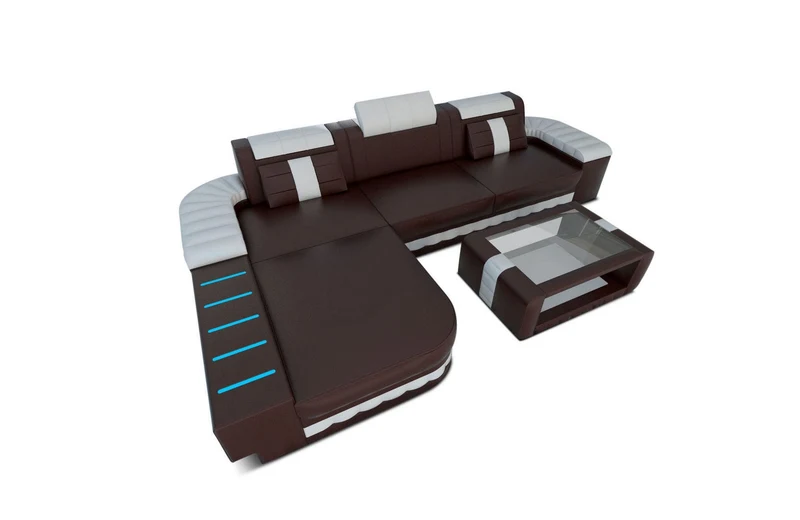 Ecksofa Bellagio L-Form in Leder