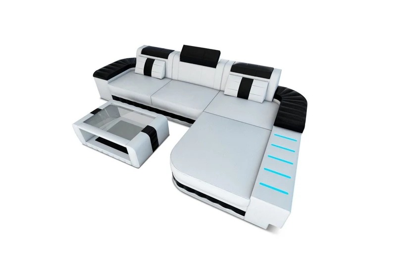 Ecksofa Bellagio L-Form in Leder