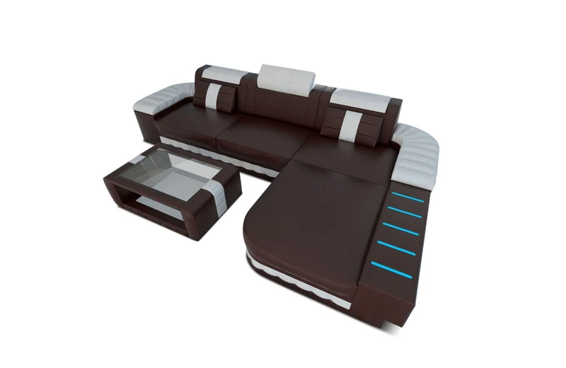 Ecksofa Bellagio L-Form in Leder