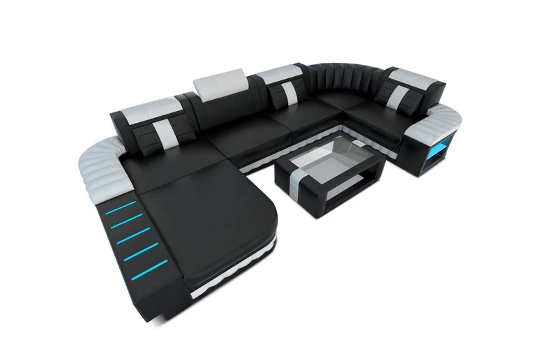 Wohnlandschaft Bellagio U-Form aus Leder