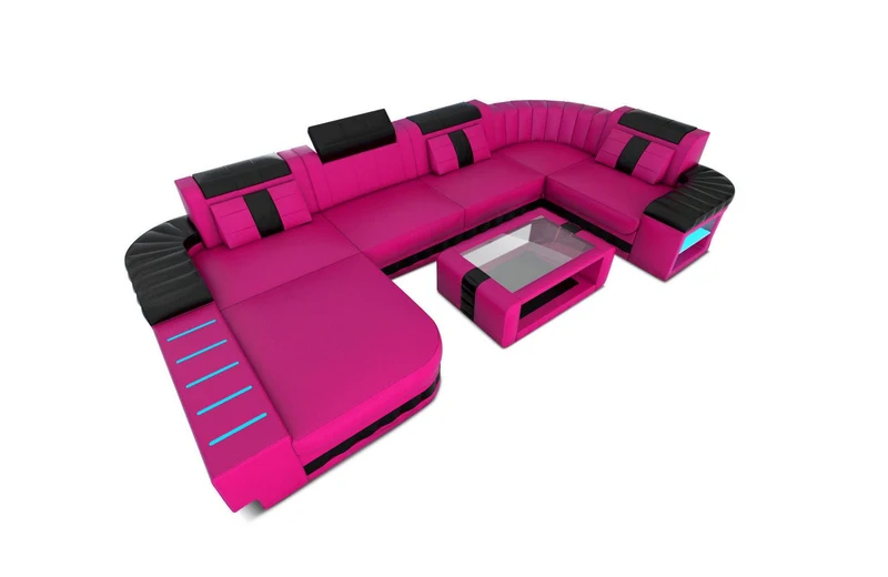 Wohnlandschaft Bellagio U-Form aus Leder