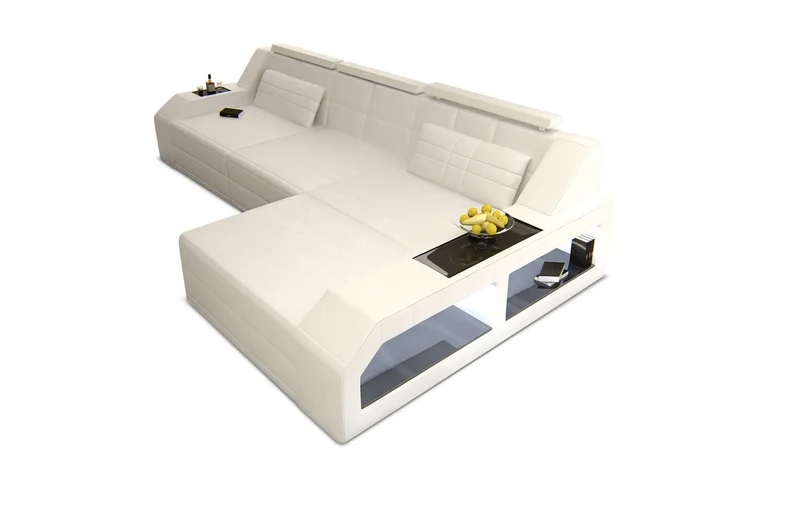 Couch Arezzo L-Form in Leder