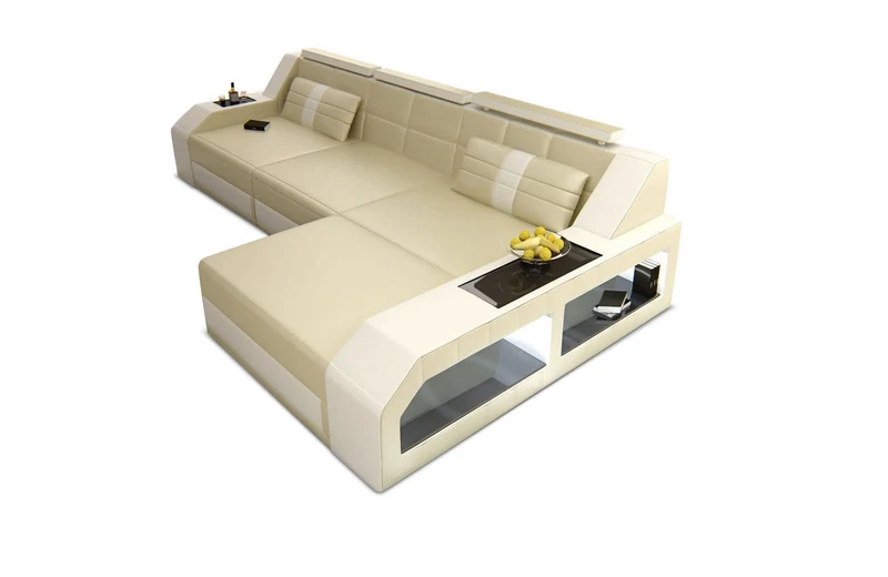 Couch Arezzo L-Form in Leder