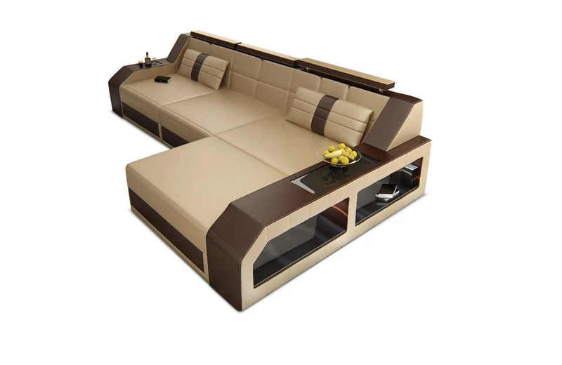 Couch Arezzo L-Form in Leder