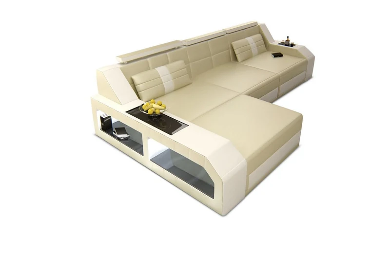 Couch Arezzo L-Form in Leder