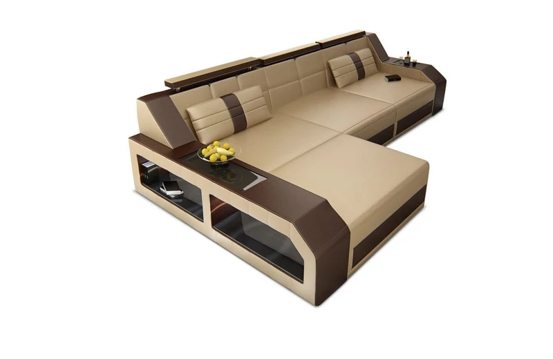 Couch Arezzo L-Form in Leder