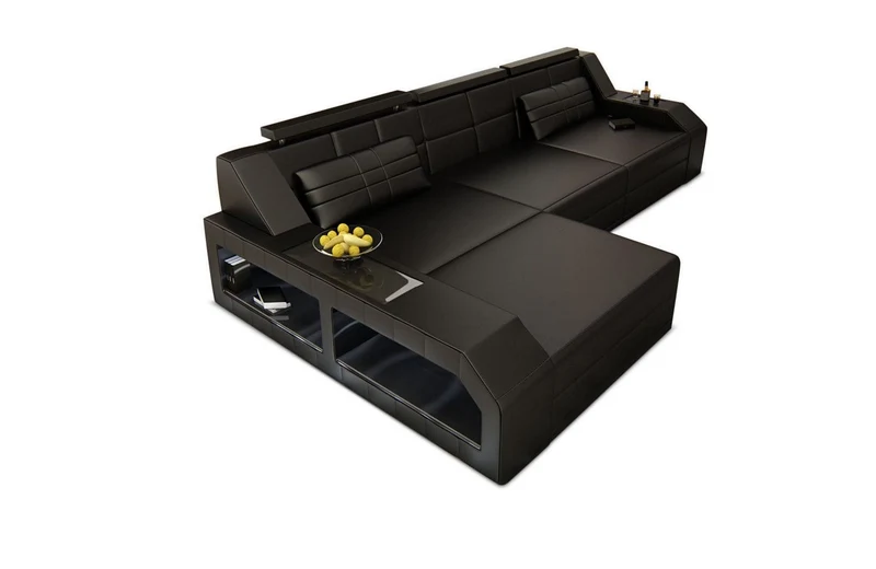 Couch Arezzo L-Form in Leder
