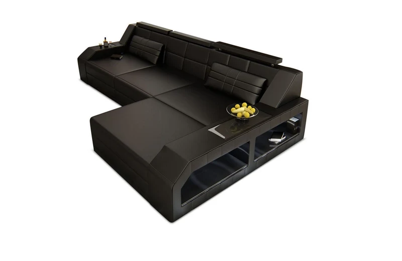 Couch Arezzo L-Form in Leder