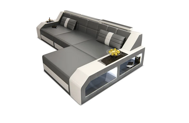 Couch Arezzo L-Form in Leder