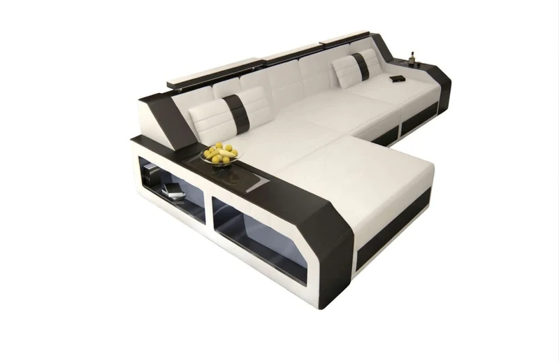Couch Arezzo L-Form in Leder