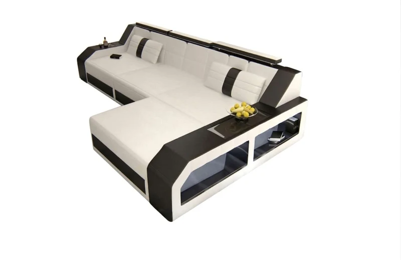 Couch Arezzo L-Form in Leder