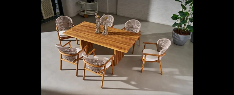 Casa Padrino Luxus Garten Essgruppe Weiß 7-teilig 100 x H. 76 cm - Wetterfest und hochwertig verarbeitet - Moderne Garten Möbel - Luxus Qualität