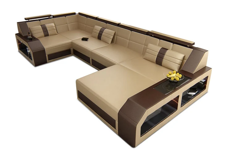 Leder Couch Arezzo U-Form