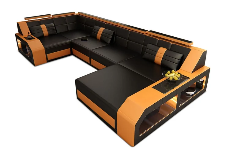 Leder Couch Arezzo U-Form