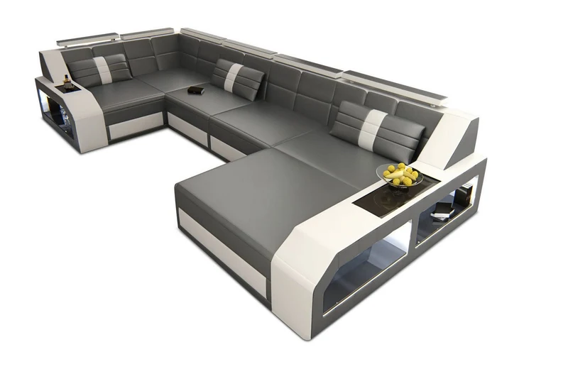 Leder Couch Arezzo U-Form