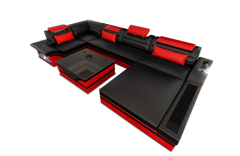 Sofa Mezzo U-Form in Leder