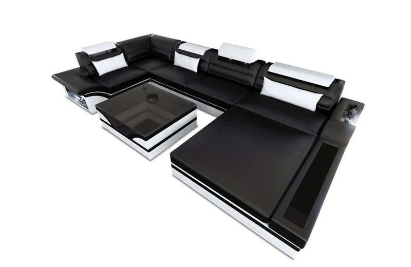 Sofa Mezzo U-Form in Leder