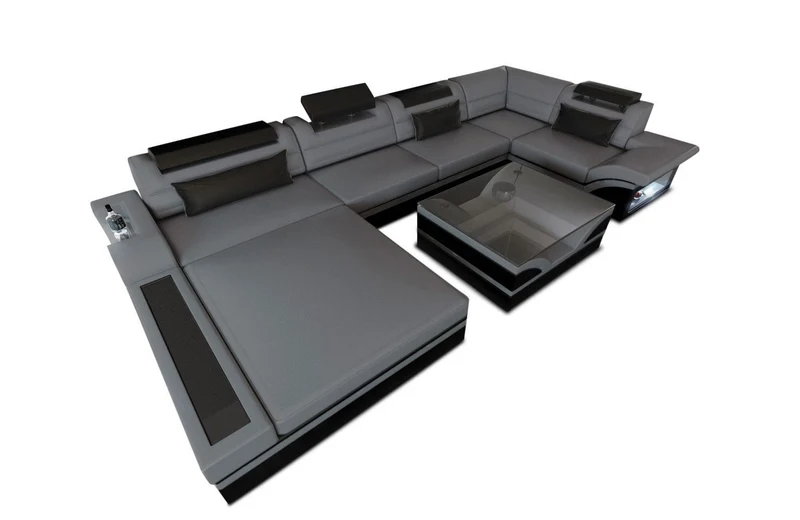 Sofa Mezzo U-Form in Leder