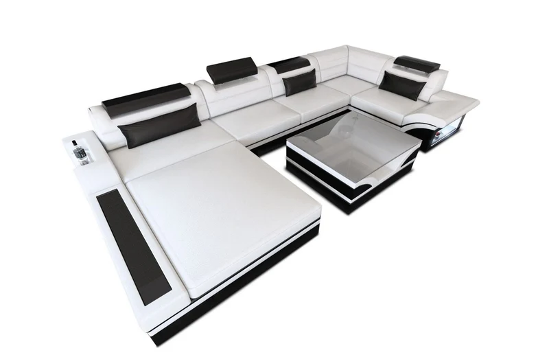 Sofa Mezzo U-Form in Leder
