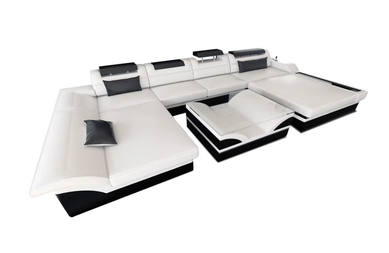 Wohnlandschaft Monza U-Form in Leder
