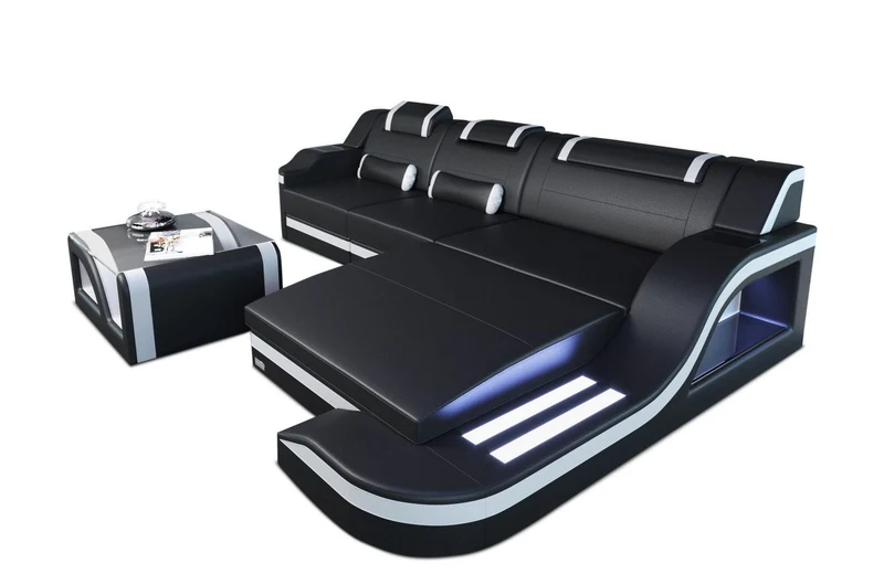 Ecksofa Palermo L-Form in Leder