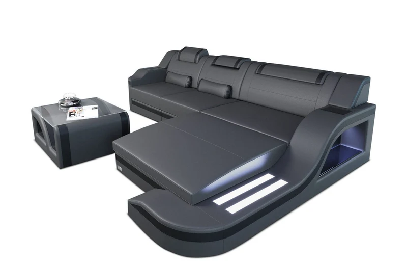 Ecksofa Palermo L-Form in Leder