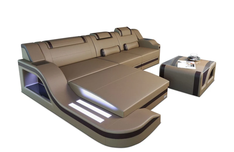 Ecksofa Palermo L-Form in Leder