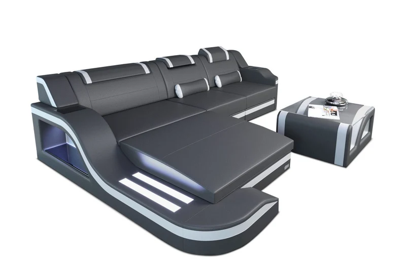Ecksofa Palermo L-Form in Leder
