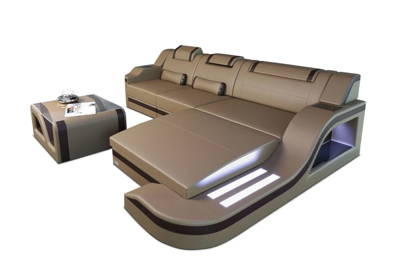 Ecksofa Palermo L-Form in Leder