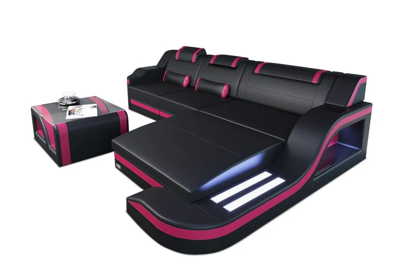 Ecksofa Palermo L-Form in Leder