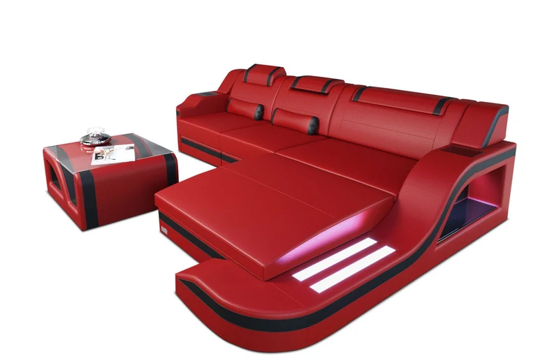 Ecksofa Palermo L-Form in Leder