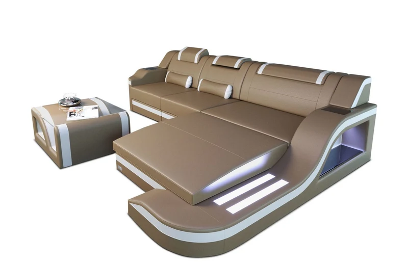 Ecksofa Palermo L-Form in Leder