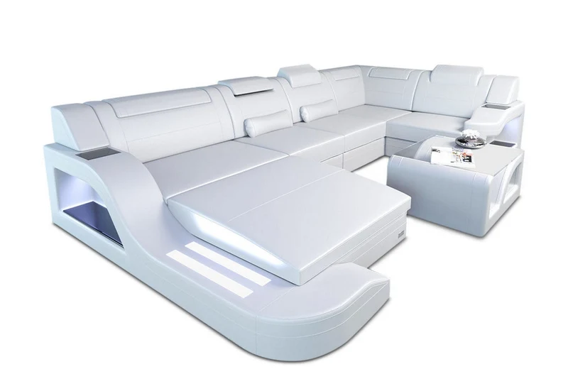 Wohnlandschaft Palermo U-Form in Leder