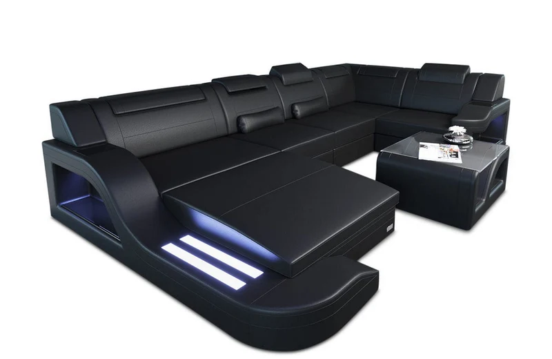 Wohnlandschaft Palermo U-Form in Leder