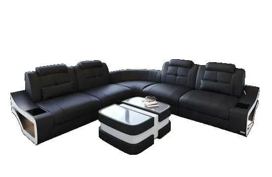 Ecksofa Elena Lang L-Form aus Leder